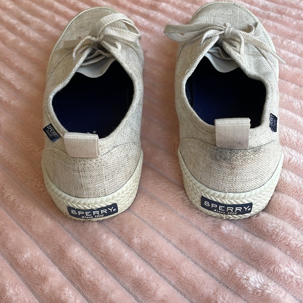 Sperry Memory Foam Off White Canvas Sneakers Size… - image 4